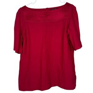 Banana Republic Womens Red 100% Silk Blouse Sz L Career Professional Lightweight